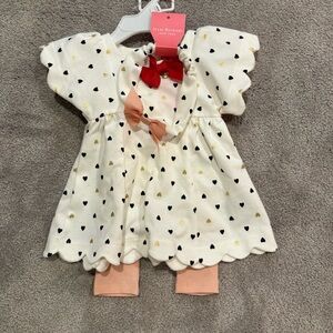 NWT 6-9mo Isaac Mizrahi Baby Dress  with matching pants and bow headband